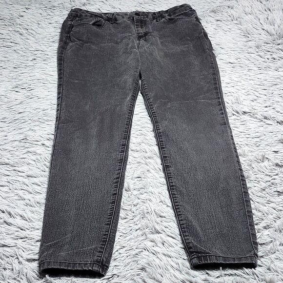 Jessica Simpson High Rise Skinny Womens Jeans Size 10 10/30 Gray‎ Black Wash - Picture 1 of 14